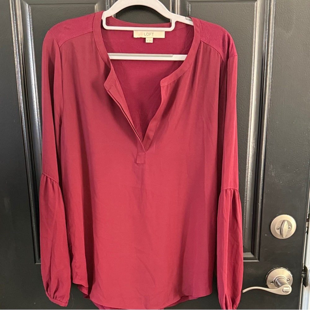LOFT Burgundy Women's Blouse
